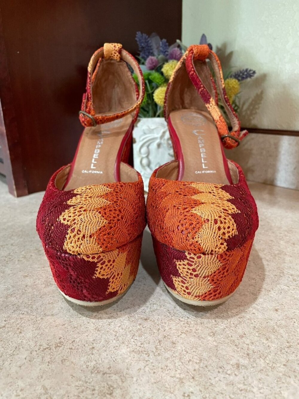 Jeffrey Campbell Ibiza Lace Platform Wedge Heels Size 10 Boho Festival Statement - Picture 8 of 12
